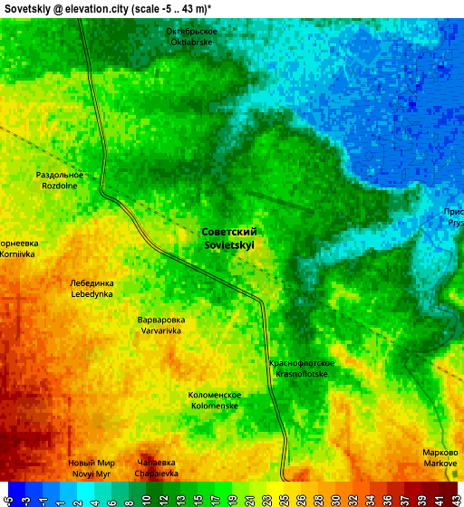 Zoom OUT 2x Sovetskiy, Ukraine elevation map