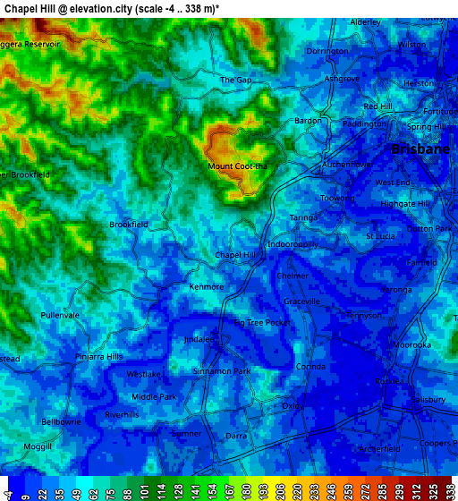 Zoom OUT 2x Chapel Hill, Australia elevation map