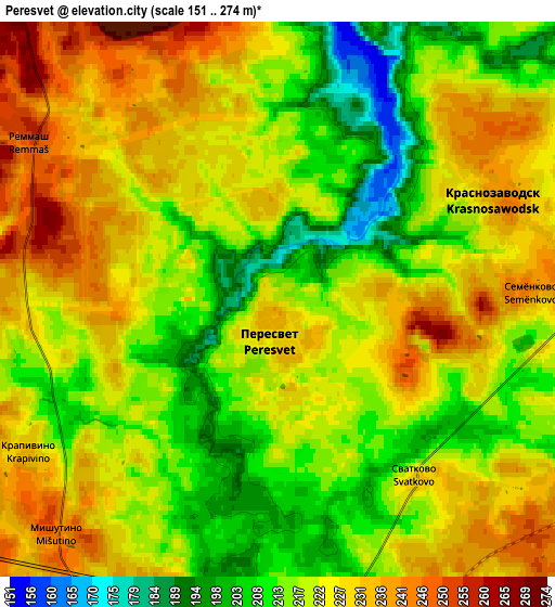 Zoom OUT 2x Peresvet, Russia elevation map