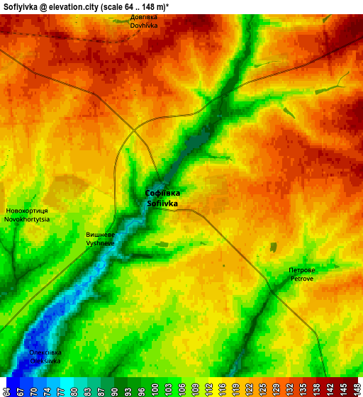 Zoom OUT 2x Sofiyivka, Ukraine elevation map