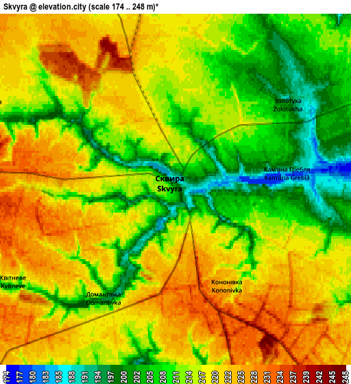 Zoom OUT 2x Skvyra, Ukraine elevation map