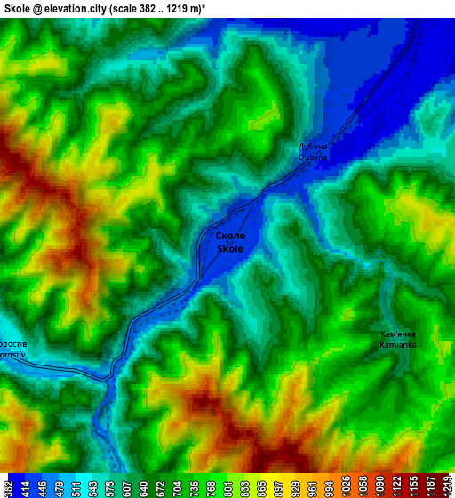 Zoom OUT 2x Skole, Ukraine elevation map