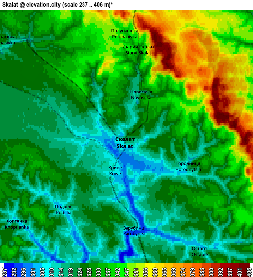 Zoom OUT 2x Skalat, Ukraine elevation map