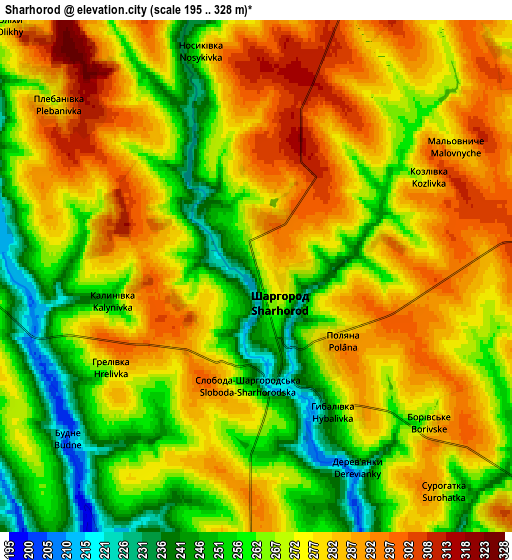 Zoom OUT 2x Sharhorod, Ukraine elevation map