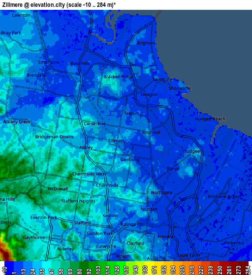 Zoom OUT 2x Zillmere, Australia elevation map