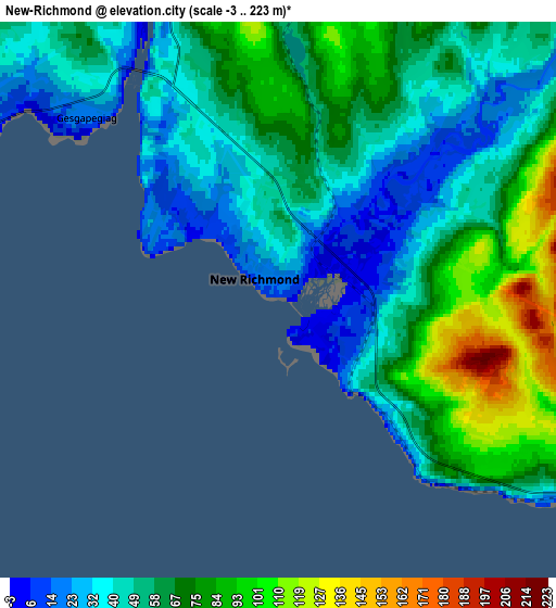 Zoom OUT 2x New-Richmond, Canada elevation map