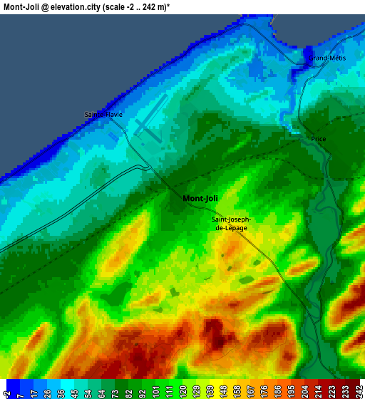 Zoom OUT 2x Mont-Joli, Canada elevation map