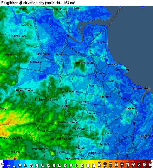 Zoom OUT 2x Fitzgibbon, Australia elevation map