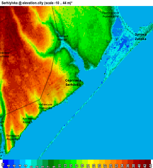 Zoom OUT 2x Serhiyivka, Ukraine elevation map