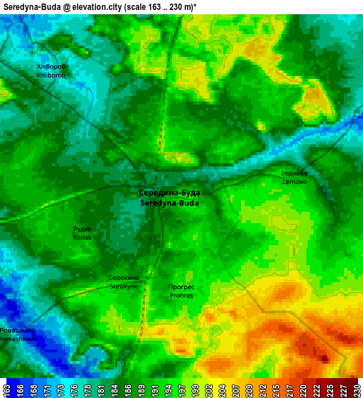 Zoom OUT 2x Seredyna-Buda, Ukraine elevation map