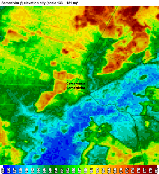 Zoom OUT 2x Semenivka, Ukraine elevation map