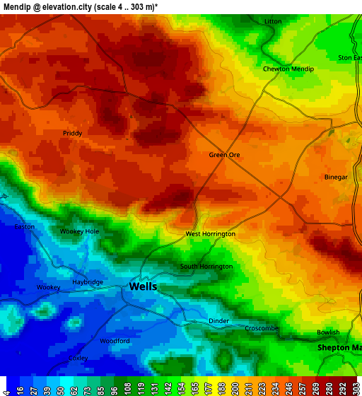 Zoom OUT 2x Mendip, United Kingdom elevation map