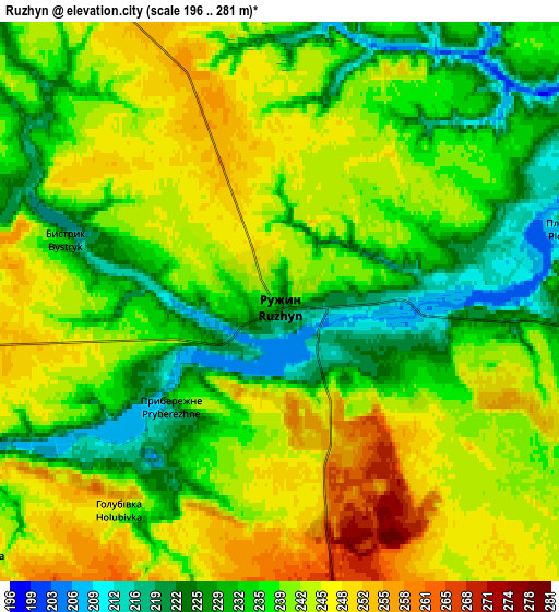 Zoom OUT 2x Ruzhyn, Ukraine elevation map