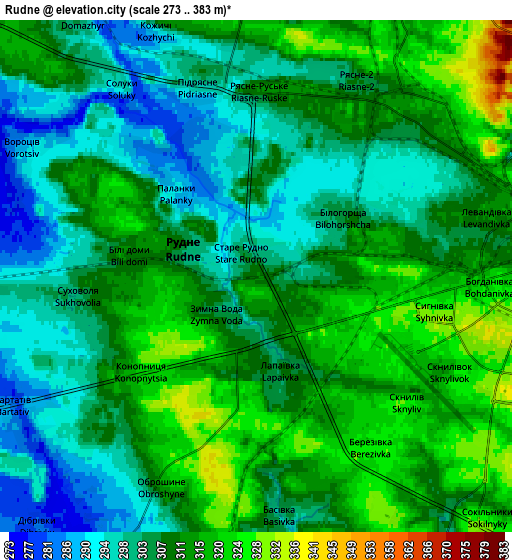 Zoom OUT 2x Rudne, Ukraine elevation map