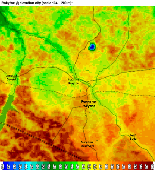 Zoom OUT 2x Rokytne, Ukraine elevation map