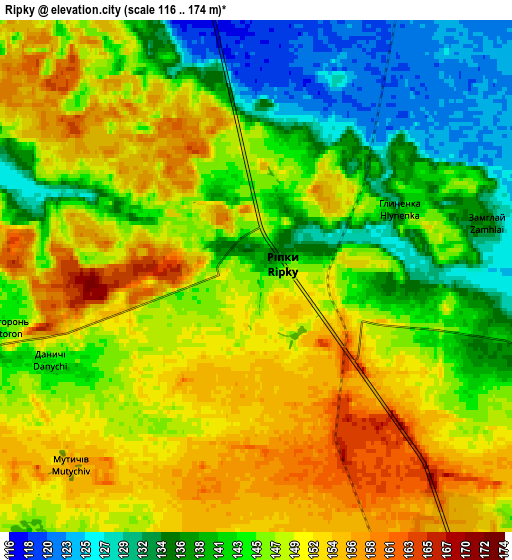 Zoom OUT 2x Ripky, Ukraine elevation map