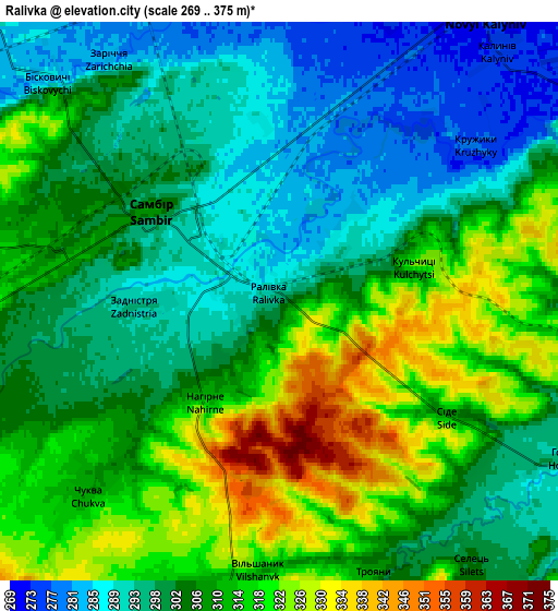 Zoom OUT 2x Ralivka, Ukraine elevation map