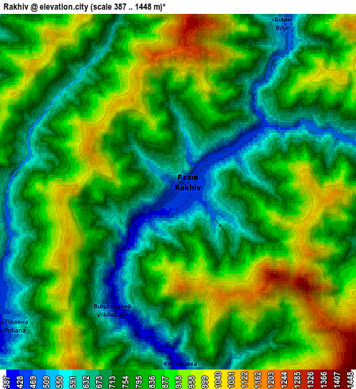 Zoom OUT 2x Rakhiv, Ukraine elevation map