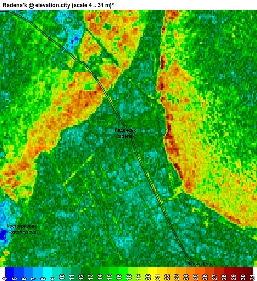 Zoom OUT 2x Radens’k, Ukraine elevation map