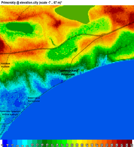 Zoom OUT 2x Primorskiy, Ukraine elevation map