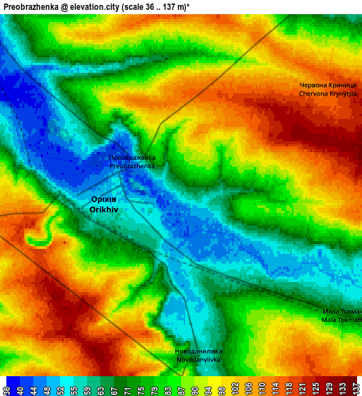 Zoom OUT 2x Preobrazhenka, Ukraine elevation map