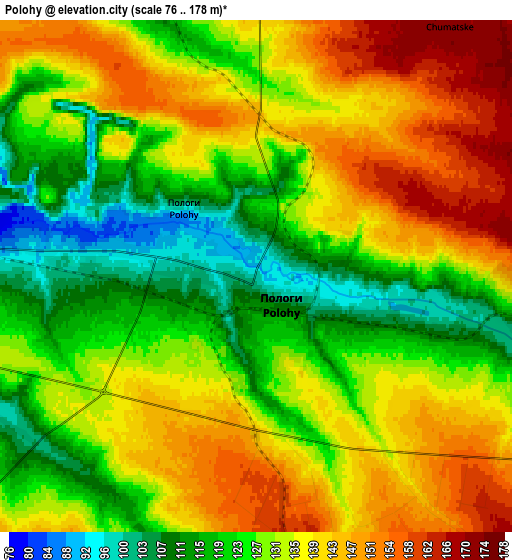 Zoom OUT 2x Polohy, Ukraine elevation map