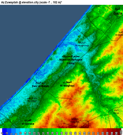 Zoom OUT 2x Az Zuwāydah, Palestinian Territory elevation map