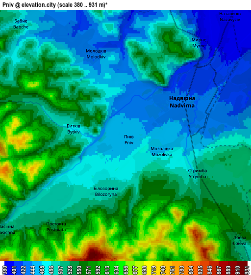 Zoom OUT 2x Pniv, Ukraine elevation map