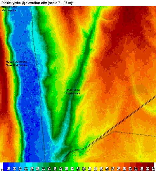 Zoom OUT 2x Plakhtiyivka, Ukraine elevation map