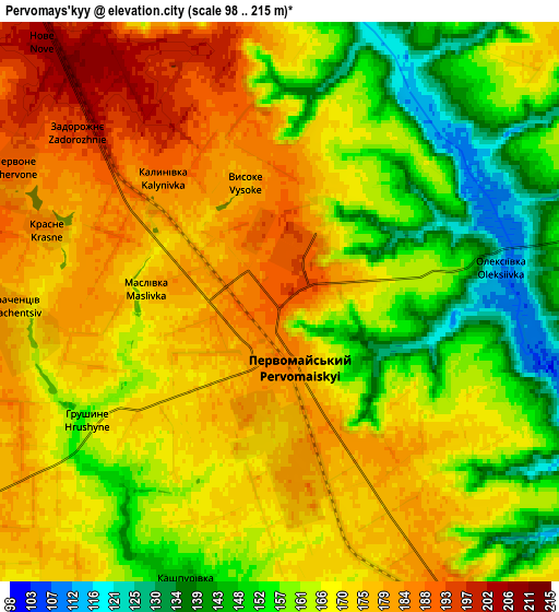 Zoom OUT 2x Pervomays’kyy, Ukraine elevation map