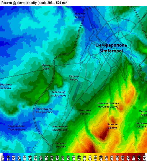 Zoom OUT 2x Perovo, Ukraine elevation map