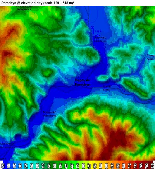 Zoom OUT 2x Perechyn, Ukraine elevation map