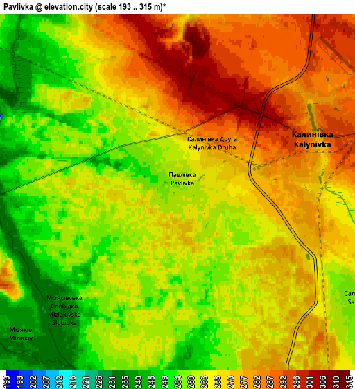 Zoom OUT 2x Pavlivka, Ukraine elevation map