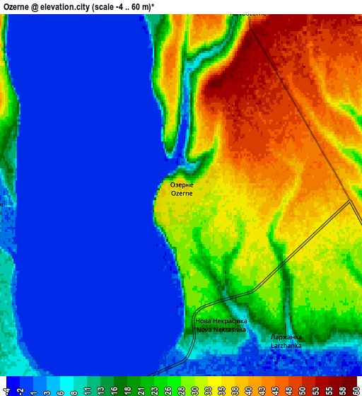 Zoom OUT 2x Ozerne, Ukraine elevation map