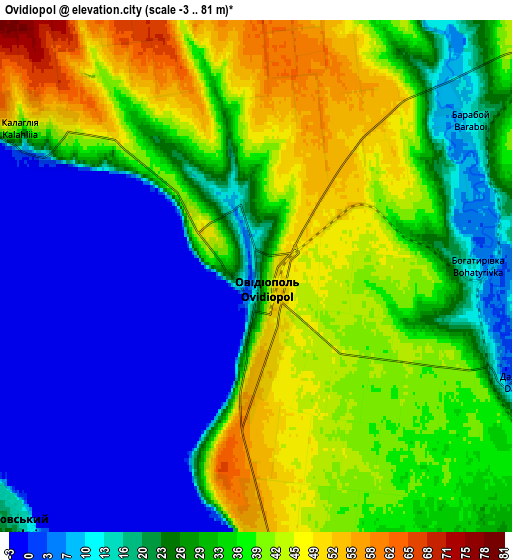 Zoom OUT 2x Ovidiopol, Ukraine elevation map