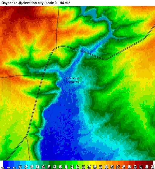 Zoom OUT 2x Osypenko, Ukraine elevation map