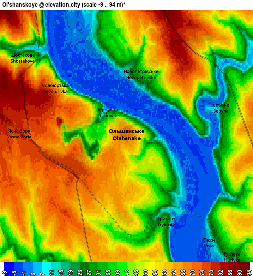 Zoom OUT 2x Ol'shanskoye, Ukraine elevation map