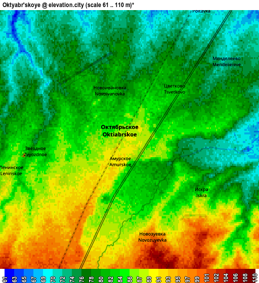 Zoom OUT 2x Oktyabr’skoye, Ukraine elevation map