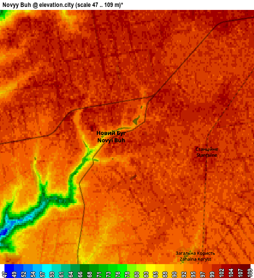 Zoom OUT 2x Novyy Buh, Ukraine elevation map