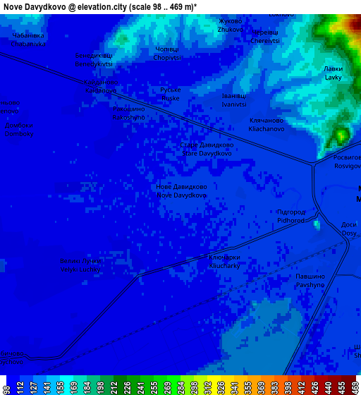 Zoom OUT 2x Nove Davydkovo, Ukraine elevation map
