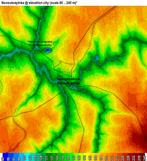 Zoom OUT 2x Novoukrayinka, Ukraine elevation map