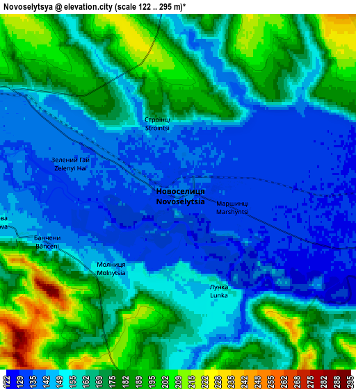 Zoom OUT 2x Novoselytsya, Ukraine elevation map