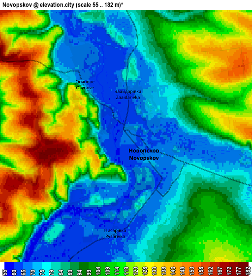 Zoom OUT 2x Novopskov, Ukraine elevation map