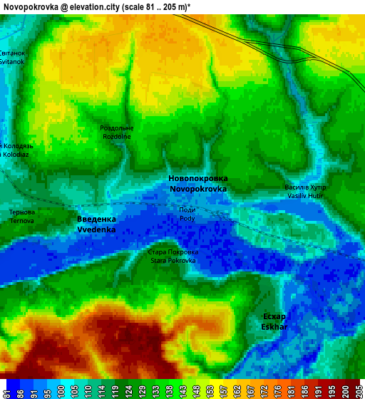 Zoom OUT 2x Novopokrovka, Ukraine elevation map