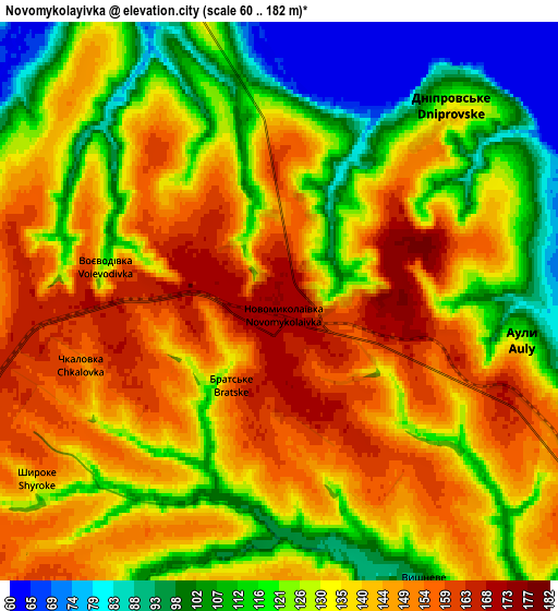 Zoom OUT 2x Novomykolayivka, Ukraine elevation map