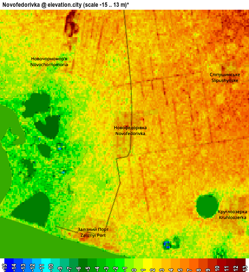 Zoom OUT 2x Novofedorivka, Ukraine elevation map