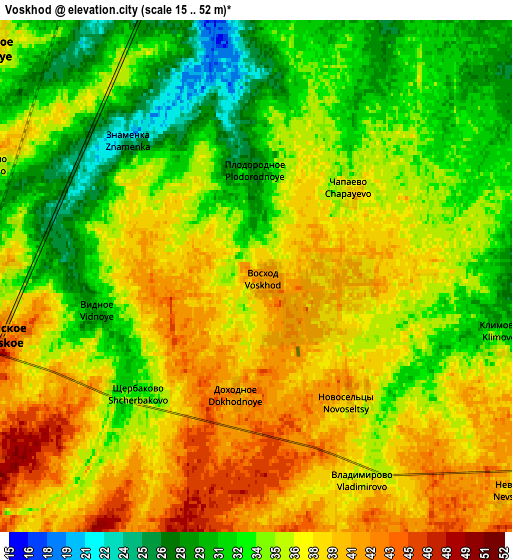 Zoom OUT 2x Voskhod, Ukraine elevation map