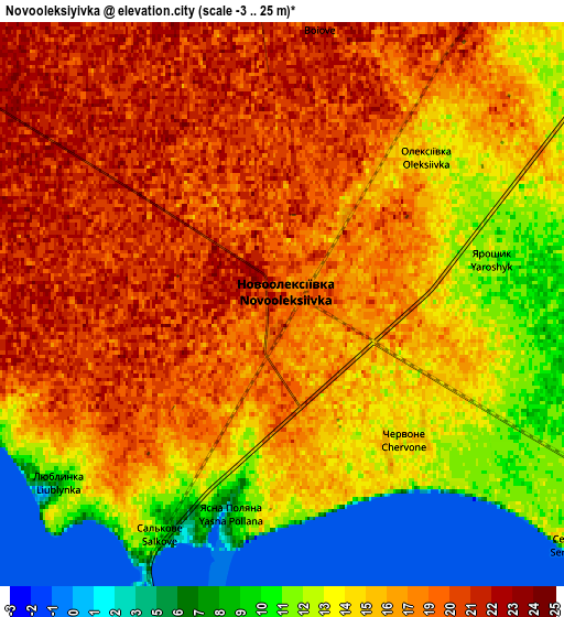 Zoom OUT 2x Novooleksiyivka, Ukraine elevation map