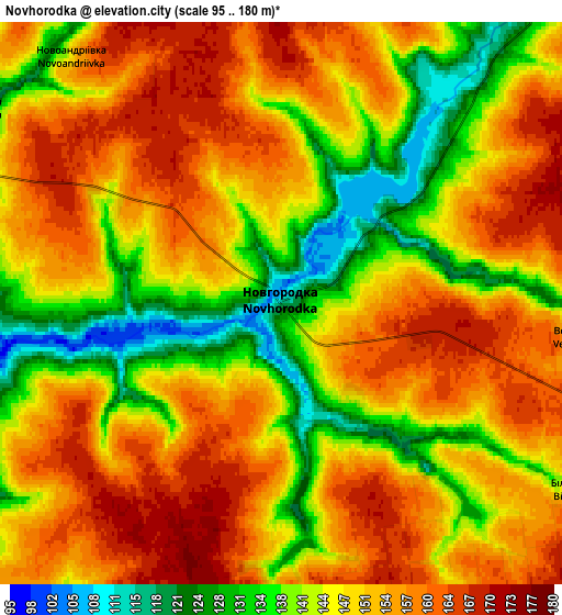 Zoom OUT 2x Novhorodka, Ukraine elevation map