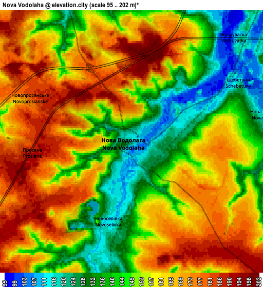 Zoom OUT 2x Nova Vodolaha, Ukraine elevation map